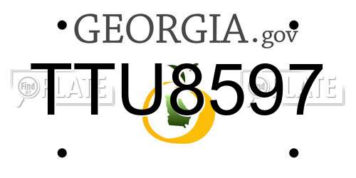 TTU8597 Georgia License Plate