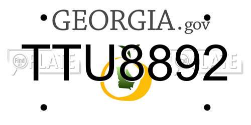 TTU8892 Georgia License Plate
