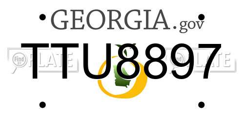 TTU8897 Georgia License Plate