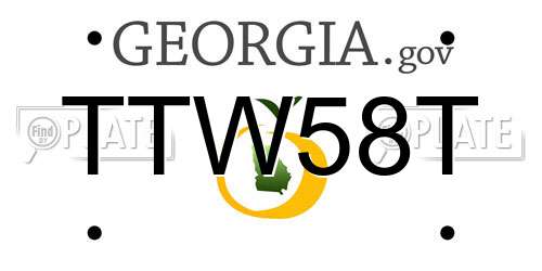 TTW58T Georgia License Plate