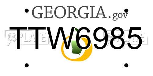 TTW6985 Georgia License Plate