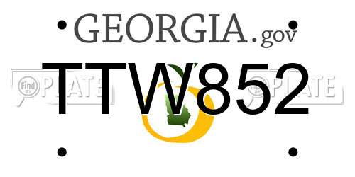 TTW852 Georgia License Plate