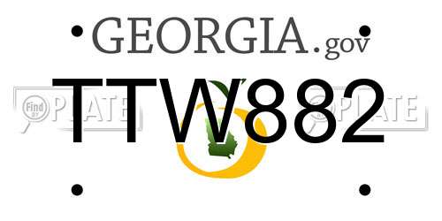 TTW882 Georgia License Plate