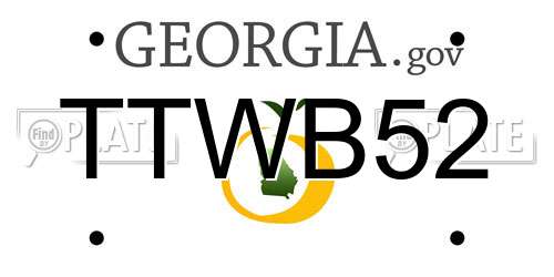 TTWB52 Georgia License Plate