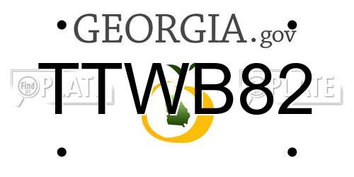 TTWB82 Georgia License Plate