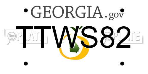 TTWS82 Georgia License Plate