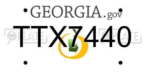 TTX7440 Georgia License Plate
