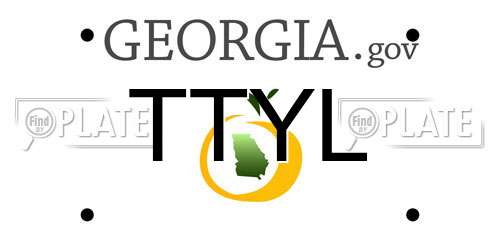 TTYL Georgia License Plate