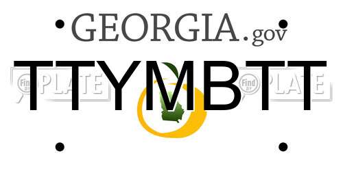 TTYMBTT Georgia License Plate