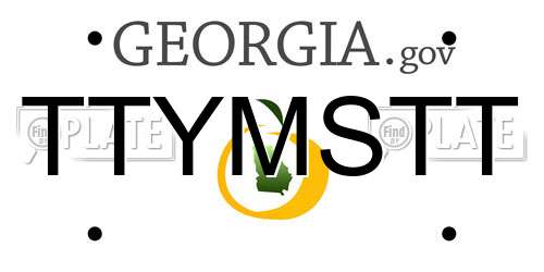 TTYMSTT Georgia License Plate