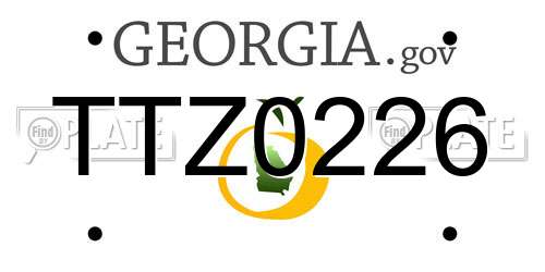 TTZ0226 Georgia License Plate