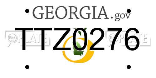 TTZ0276 Georgia License Plate