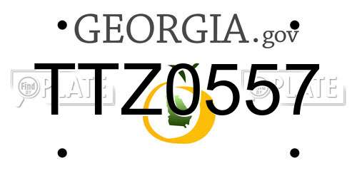 TTZ0557 Georgia License Plate