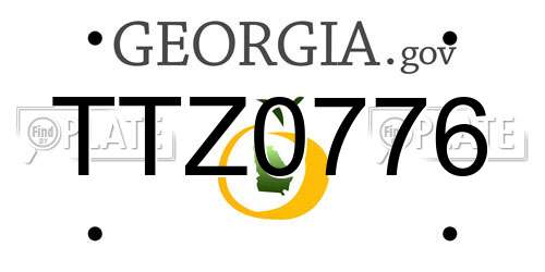 TTZ0776 Georgia License Plate