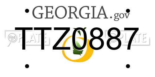 TTZ0887 Georgia License Plate