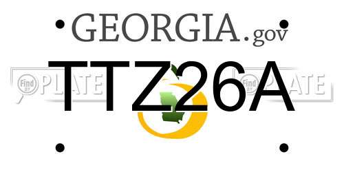 TTZ26A Georgia License Plate