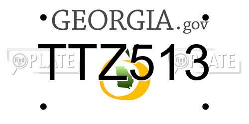 TTZ513 Georgia License Plate