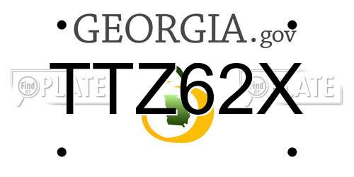 TTZ62X Georgia License Plate