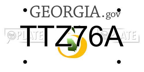 TTZ76A Georgia License Plate