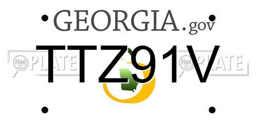 TTZ91V Georgia License Plate