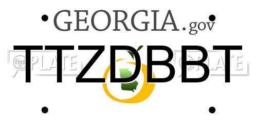 TTZDBBT Georgia License Plate