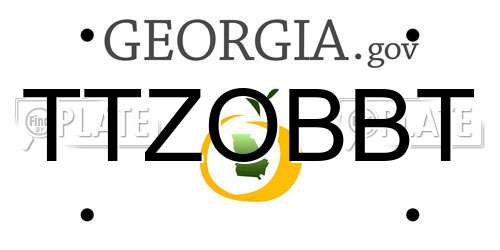 TTZOBBT Georgia License Plate