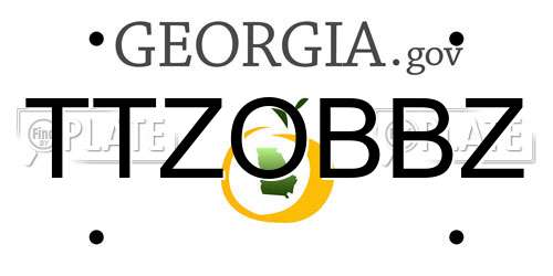 TTZOBBZ Georgia License Plate