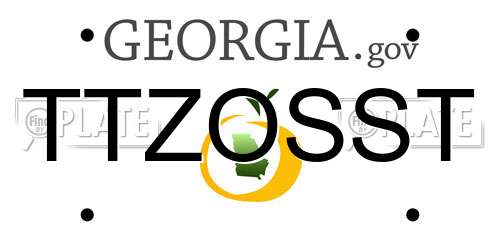 TTZOSST Georgia License Plate