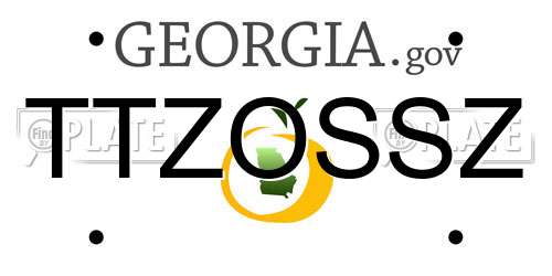 TTZOSSZ Georgia License Plate