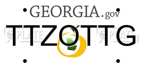 TTZOTTG Georgia License Plate