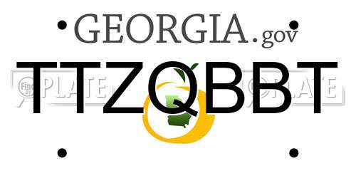 TTZQBBT Georgia License Plate