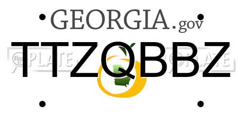 TTZQBBZ Georgia License Plate