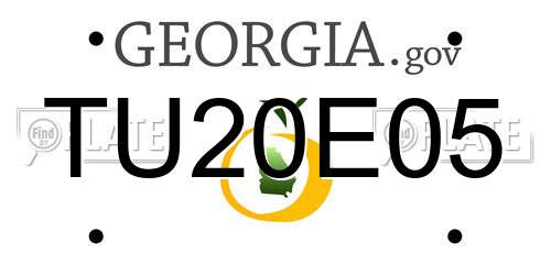 TU20E05 Georgia License Plate