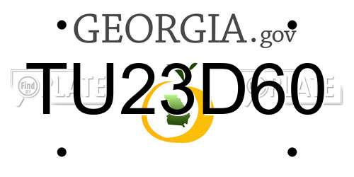 TU23D60 Georgia License Plate