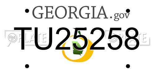 TU25258 Georgia License Plate