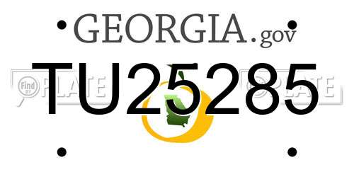 TU25285 Georgia License Plate