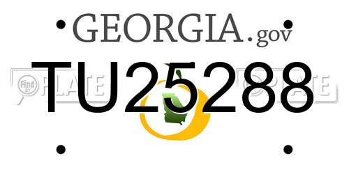 TU25288 Georgia License Plate