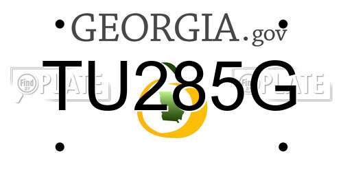 TU285G Georgia License Plate