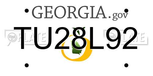 TU28L92 Georgia License Plate