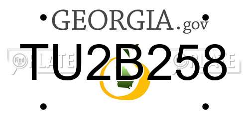 TU2B258 Georgia License Plate