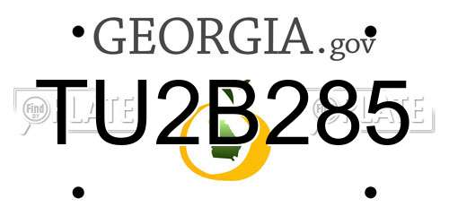 TU2B285 Georgia License Plate