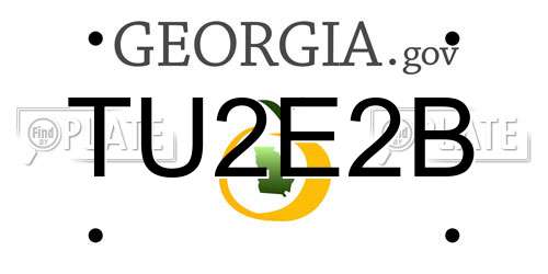 TU2E2B Georgia License Plate