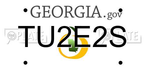 TU2E2S Georgia License Plate