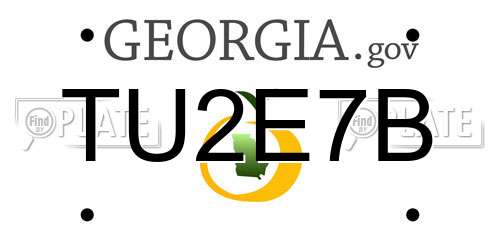 TU2E7B Georgia License Plate