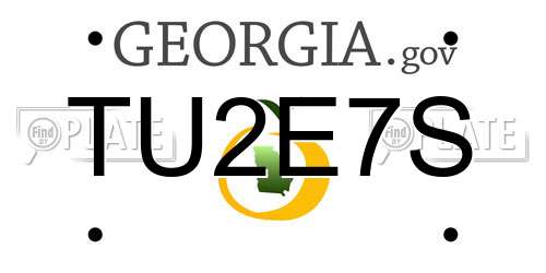 TU2E7S Georgia License Plate