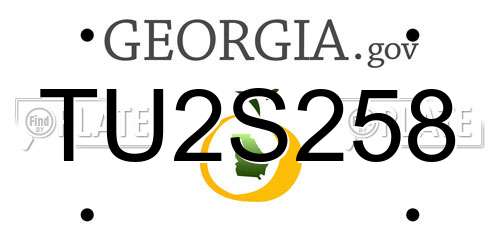 TU2S258 Georgia License Plate