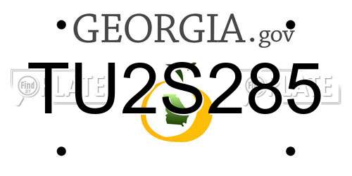 TU2S285 Georgia License Plate