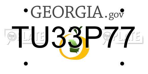 TU33P77 Georgia License Plate