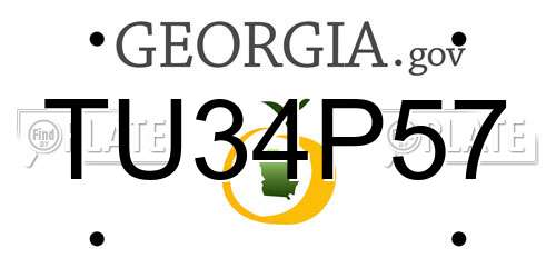 TU34P57 Georgia License Plate