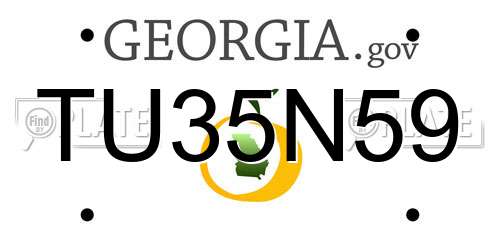 TU35N59 Georgia License Plate